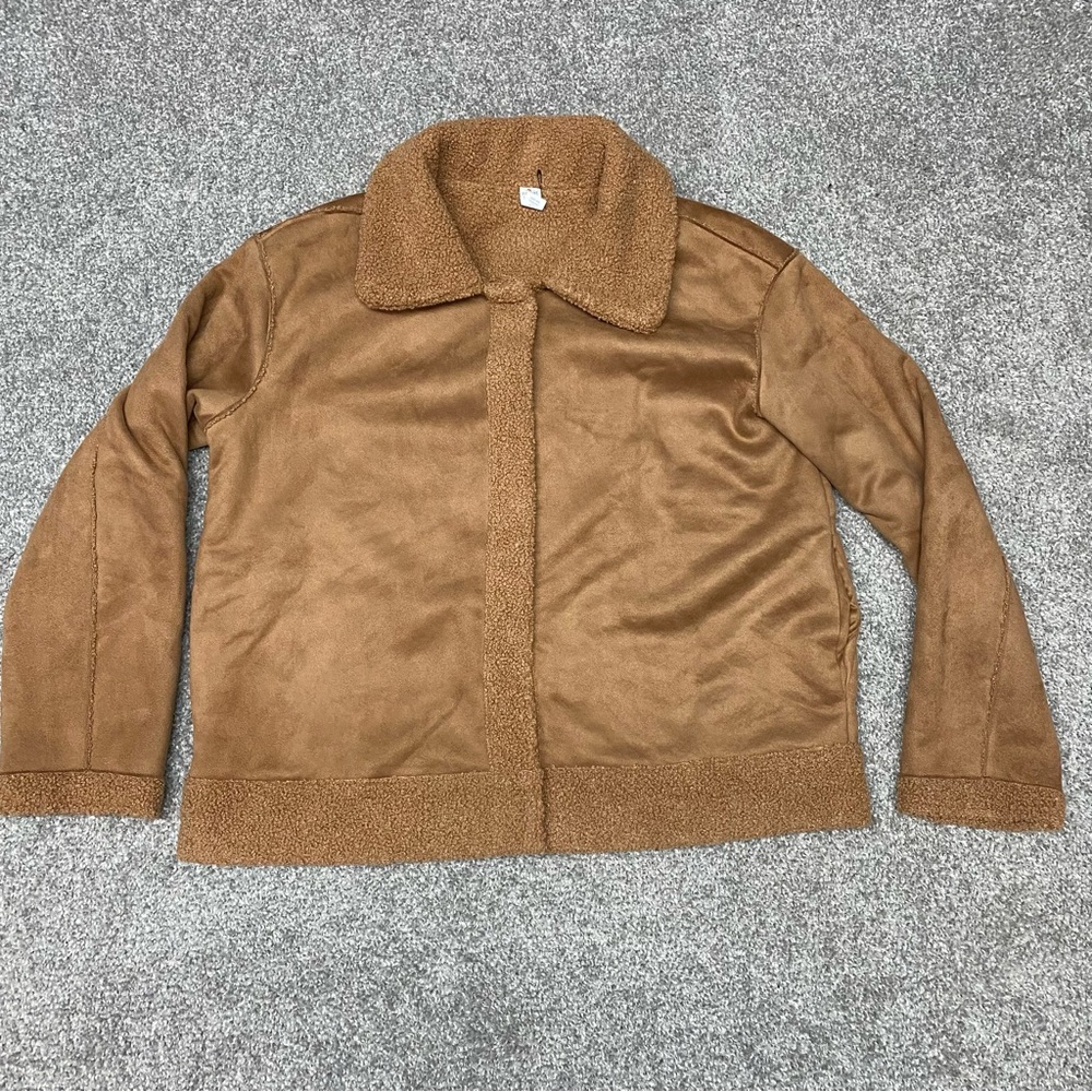 Marine Layer Jacket Women’s XL Brown Nova Reversible Suede Snap Front Sherpa